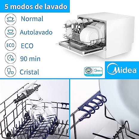 Midea Lavavajillas compacto MTD55S101W