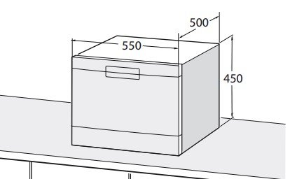 lavavajillas compacto medidas encimera